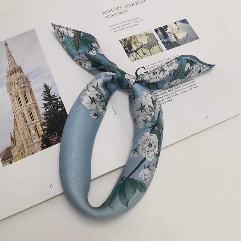 FONYVE 100% Mulberry Silk Scarfs for Women - Lightweight Square Satin Head Scarf - Small Silk Hair Scarf for Sleeping 21" x 21" - Image 5